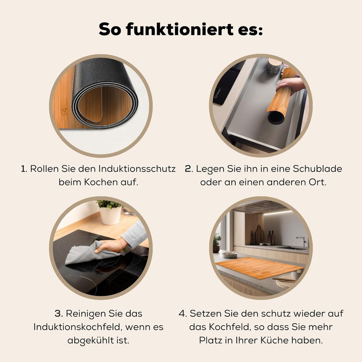 KitchenYeah© Herdabdeckplatte Einteilig Induktionsmatte Küche Abdeckung Ceranfeld Herd Abdeckplatte
