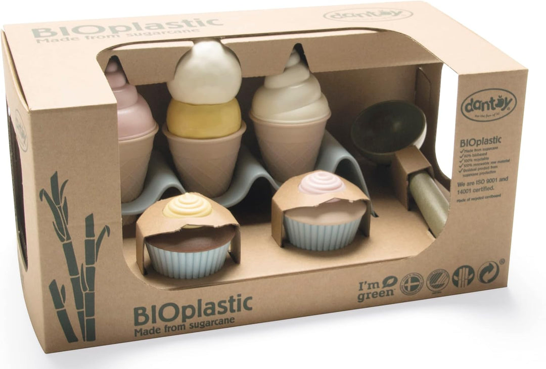 Dantoy - BIO Eis set - 15 Stück – Ab 2 Jahre - Küchenset - Rollenspiel - Spielzeug für draussen und