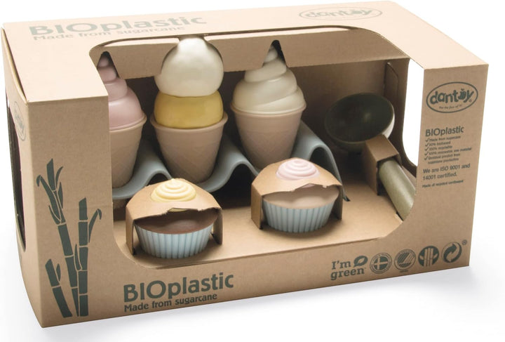Dantoy - BIO Eis set - 15 Stück – Ab 2 Jahre - Küchenset - Rollenspiel - Spielzeug für draussen und