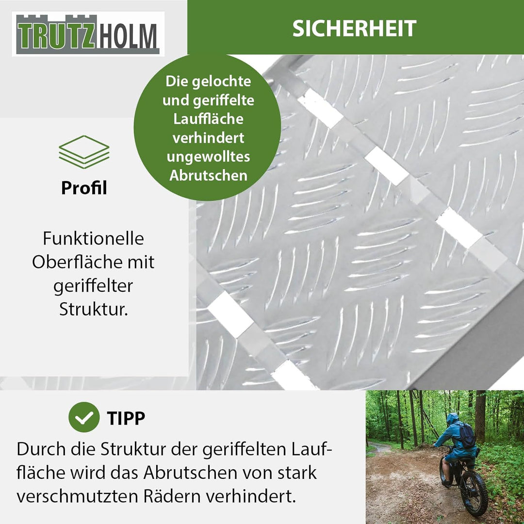 TRUTZHOLM 2 x Alu Auffahrrampe klappbar 226 cm Traglast 1360 kg Motorradrampen Verladerampen Heavy D