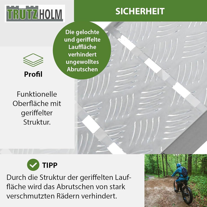 TRUTZHOLM 2 x Alu Auffahrrampe klappbar 226 cm Traglast 1360 kg Motorradrampen Verladerampen Heavy D