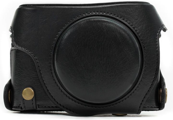 MegaGear Panasonic Lumix DMC-LX100 Ever Ready Leder Kamera-Case mit Trageriemen und Batteriezugang s