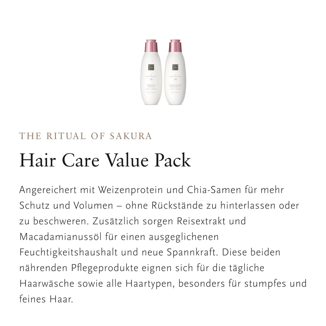 RITUALS The Ritual of Sakura Vorteilspack – Set aus Shampoo und Conditioner – Mit Weizenprotein, Chi