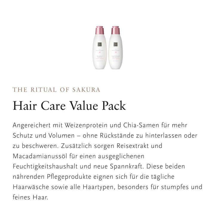 RITUALS The Ritual of Sakura Vorteilspack – Set aus Shampoo und Conditioner – Mit Weizenprotein, Chi