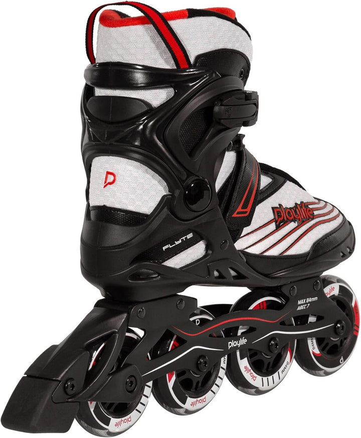 Playlife Inline Skates Flyte Black 84, Schwarz/Weiss, Unisex für Herren und Damen, 84mm/82A Rollen,