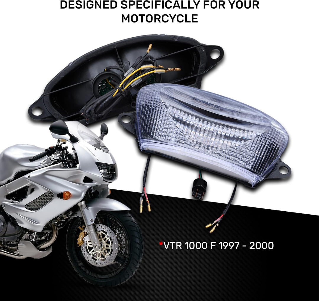 aVDB-moto LED Bremslicht/Rücklicht kompatibel mit HONDA VTR 1000F FIRESTORM 97-2000 Plug &amp; Play mit