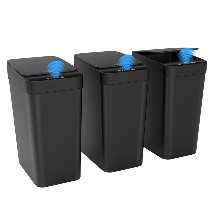 3er Set Mülleimer Bad mit Sensor, 10L Elektrischer Mülleimer mit Deckel, Automatischer Mülleimer für