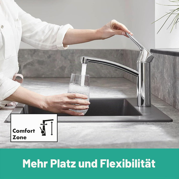 hansgrohe Küchenarmatur MyCube, Wasserhahn Küche mit Auslauf Höhe 160 mm, wassersparend, 360° drehba
