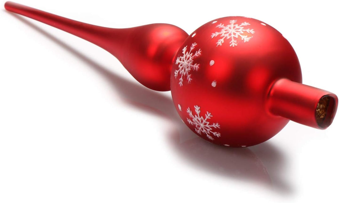 com-four® Weihnachtsbaumspitze matt - Christbaumspitze aus echtem Glas für Weihnachten - Tannenbaums