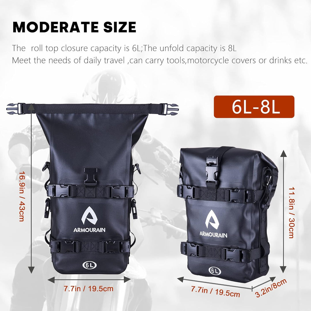 Motorrad Stossstangen Seitentasche Tasche Wasserdicht 6L/8L/15L Motor Sturzbügel Seitentaschen mit S