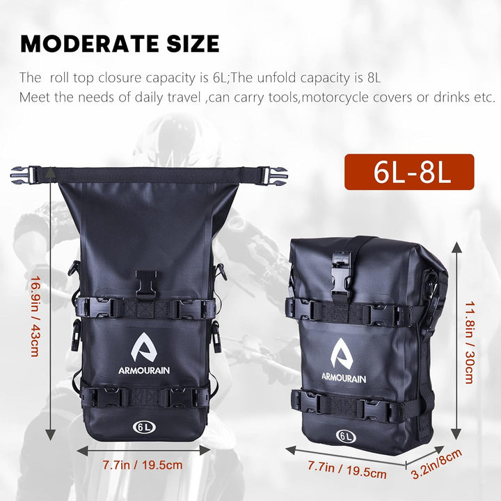 Motorrad Stossstangen Seitentasche Tasche Wasserdicht 6L/8L/15L Motor Sturzbügel Seitentaschen mit S