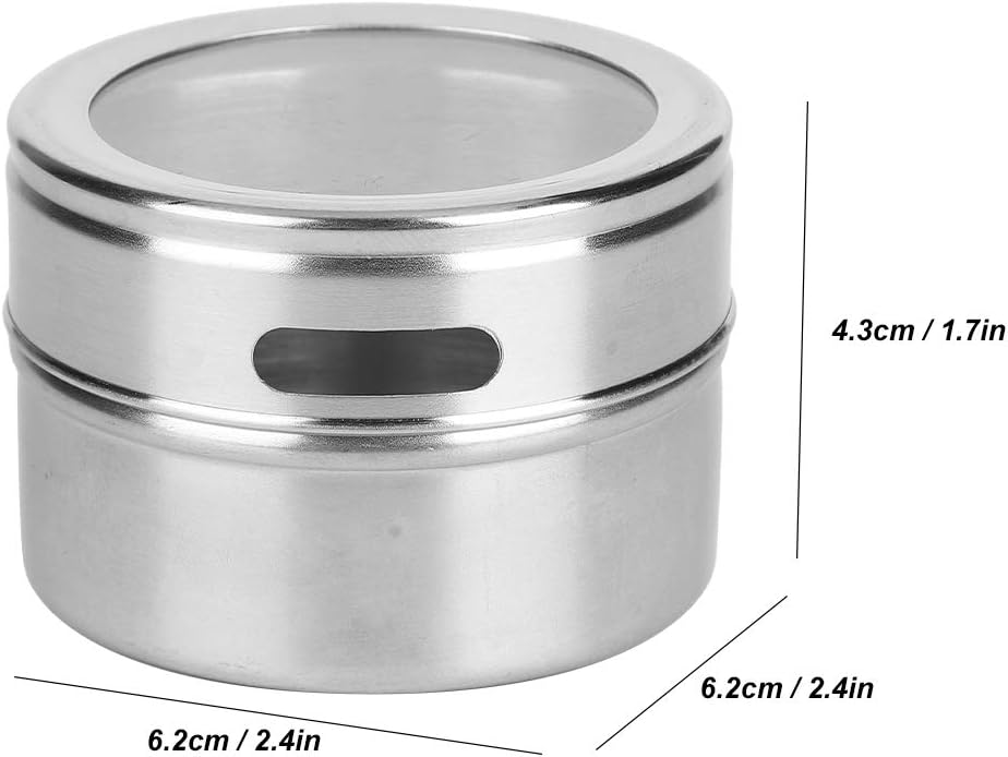 Tissting 3 Stück Gewürzdosen aus Edelstahl, Magnetische Gewürzdosen, Gewürz Topf Edelstahl Gewürzdos