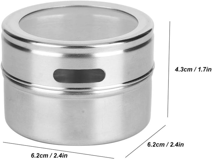 Tissting 3 Stück Gewürzdosen aus Edelstahl, Magnetische Gewürzdosen, Gewürz Topf Edelstahl Gewürzdos
