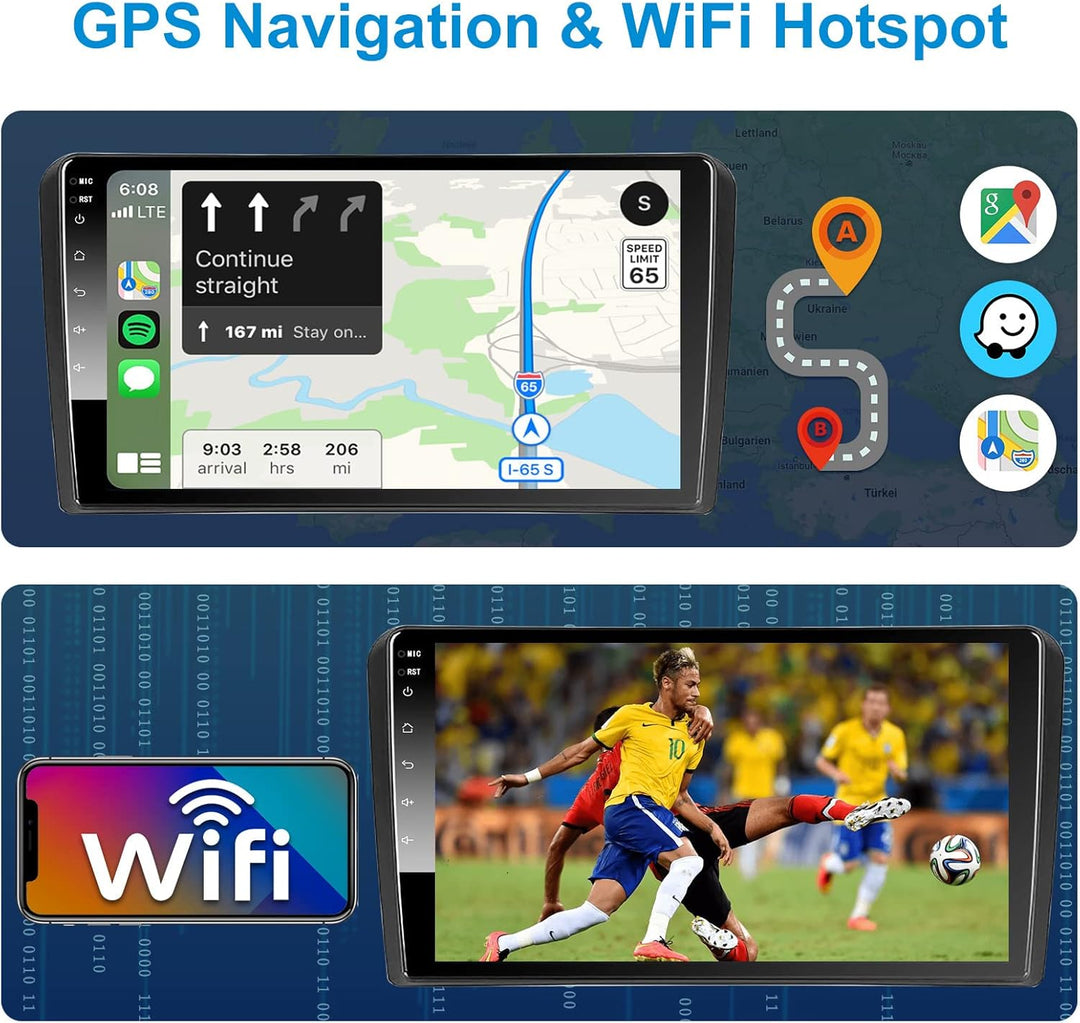 Android Autoradio mit Navi Bildschirm Carplay Android Auto für Audi A3 S3 RS3 2003-2012,9 Zoll 4GB+6