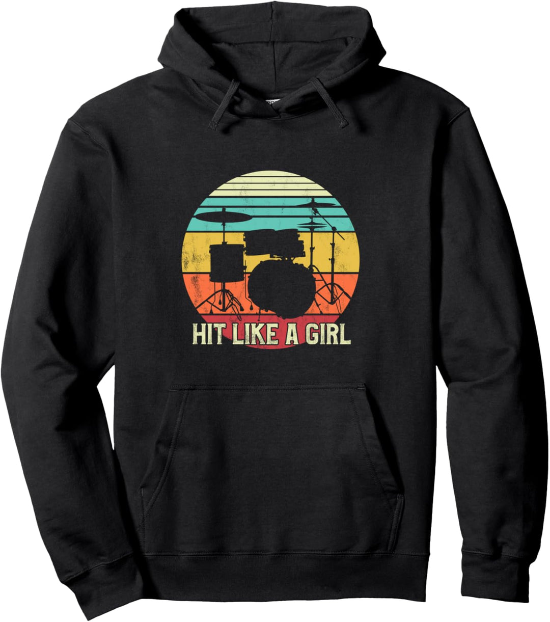 Hit like a Girl - Drumming percussion Pullover Hoodie