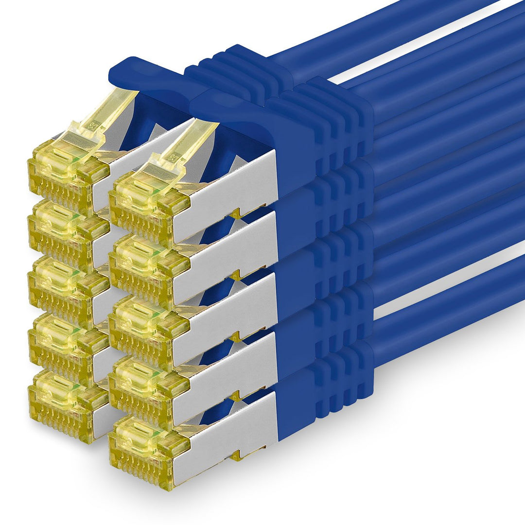 Cat.7 Netzwerkkabel 2m Blau 10 Stück Cat7 Ethernetkabel Netzwerk LAN Kabel Rohkabel 10 Gb s SFTP PIM