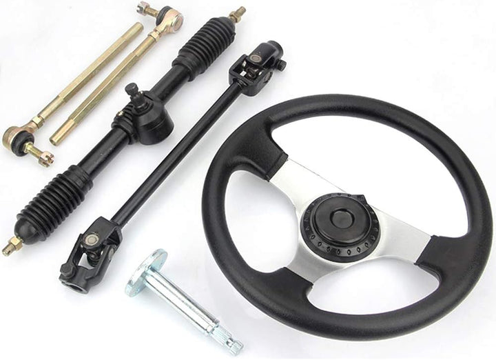 Go-Kart 300mm Lenkrad Lenkwelle Spurstangen Set Bootslenkrad Steuerrad Rack Kit Mit Zahnstange Ritze