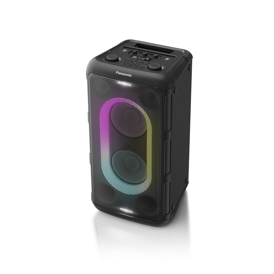 Panasonic SC-BMAX10E-K Tragbarer Party-Lautsprecher mit Bluetooth, integrierter Beleuchtung, 150 W,
