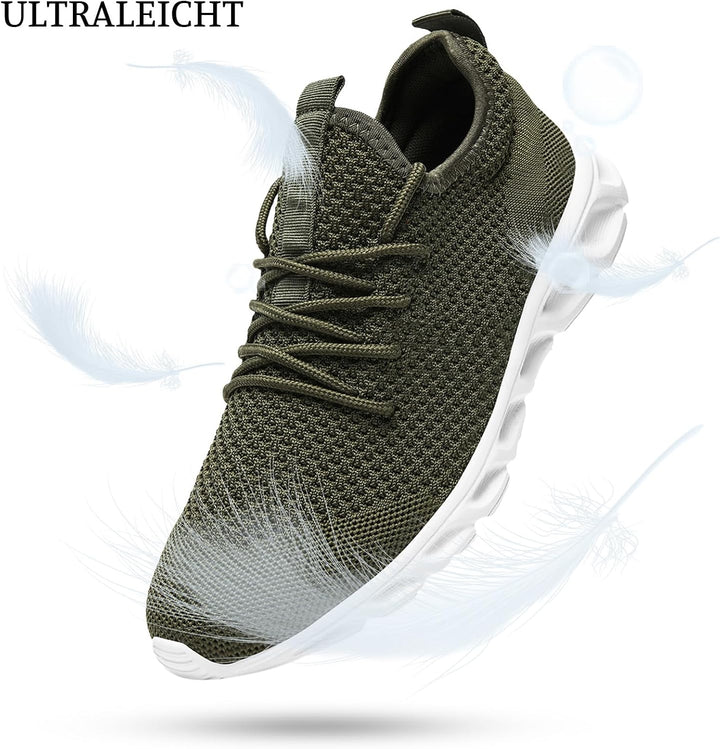 Herren Sneaker Walkingschuhe Atmungsaktiv Strassenlaufschuhe Leicht Freizeit Sportschuhe für Hallen
