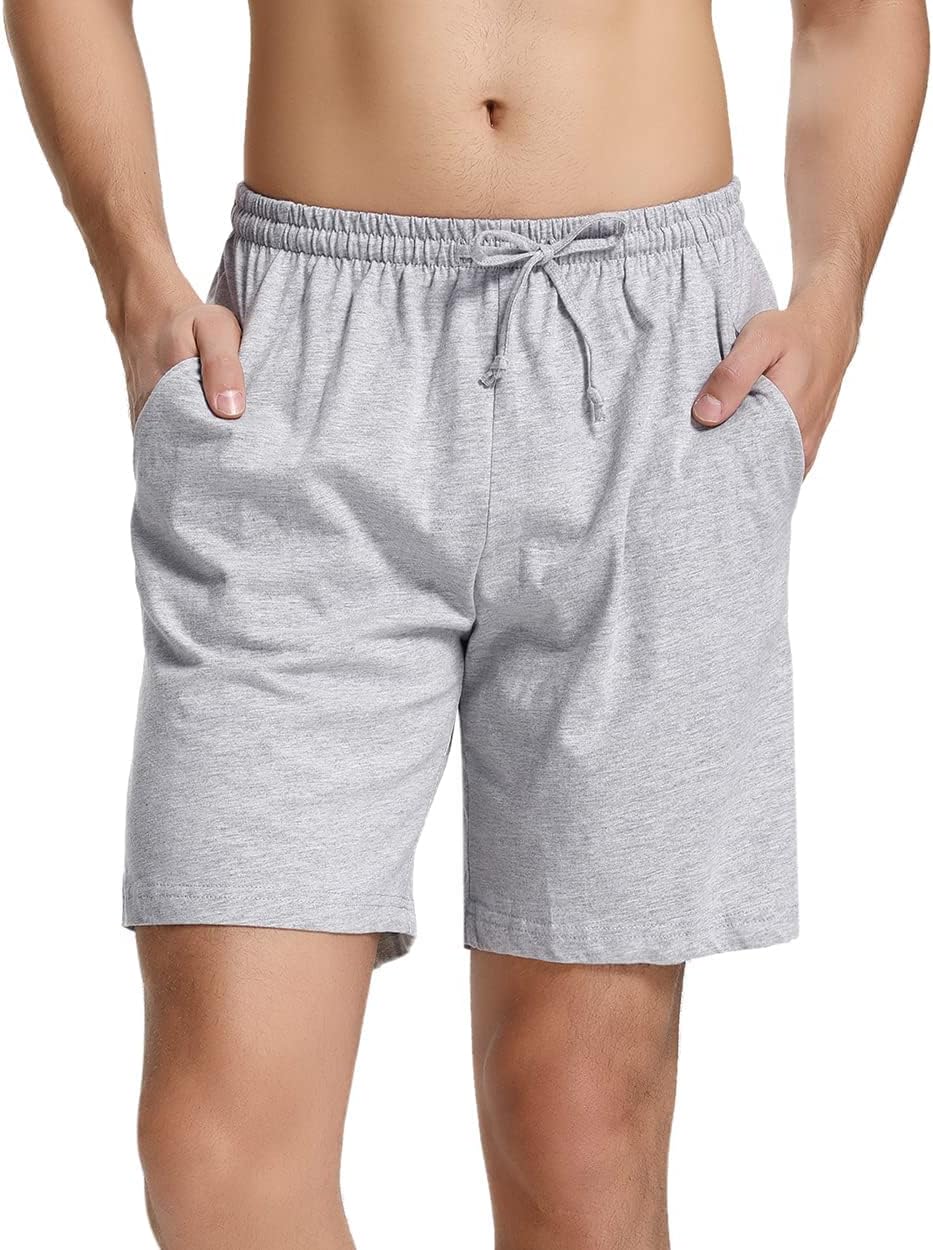 Irdcomps Herren Schlafanzughose Baumwolle Kurz Pyjamahose Schlafhose Schlafshorts Sommer Bermudahose