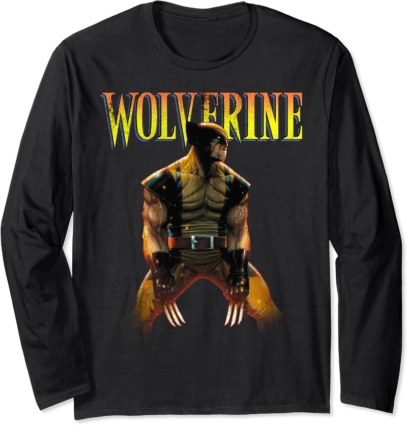 Marvel X-Men Wolverine Side Profile Logo Langarmshirt