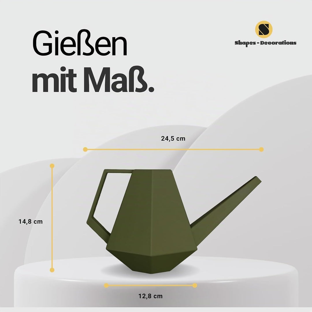 Watering Can Premium Giesskanne 1L Mittel Olivgrün, Giesskanne Zimmerpflanzen Indoor Outdoor, Blumen