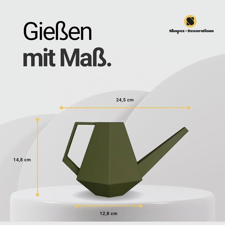 Watering Can Premium Giesskanne 1L Mittel Olivgrün, Giesskanne Zimmerpflanzen Indoor Outdoor, Blumen