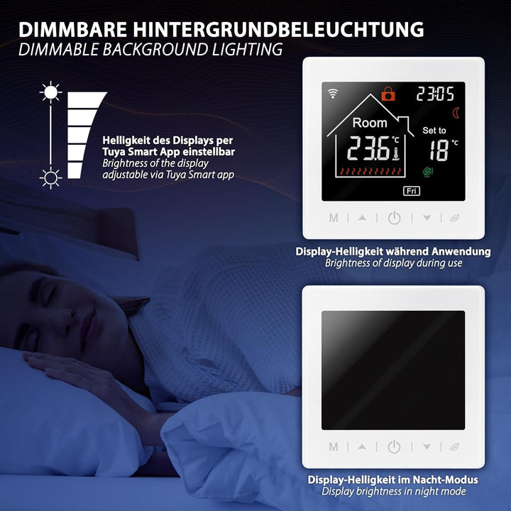 Mi-Heat M2 Raumthermostat WLAN weiss - Alexa Tuya Smart Life Google Home elektrische Fussbodenheizun