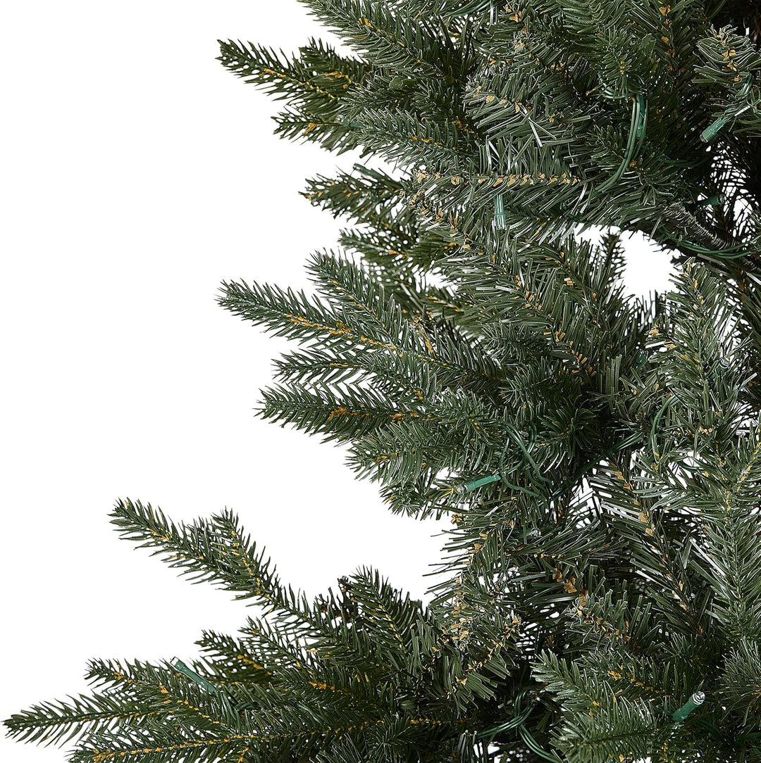 Künstlicher Weihnachtsbaum grün 210 cm mit LED Beleuchtung Lichterkette Fiddle