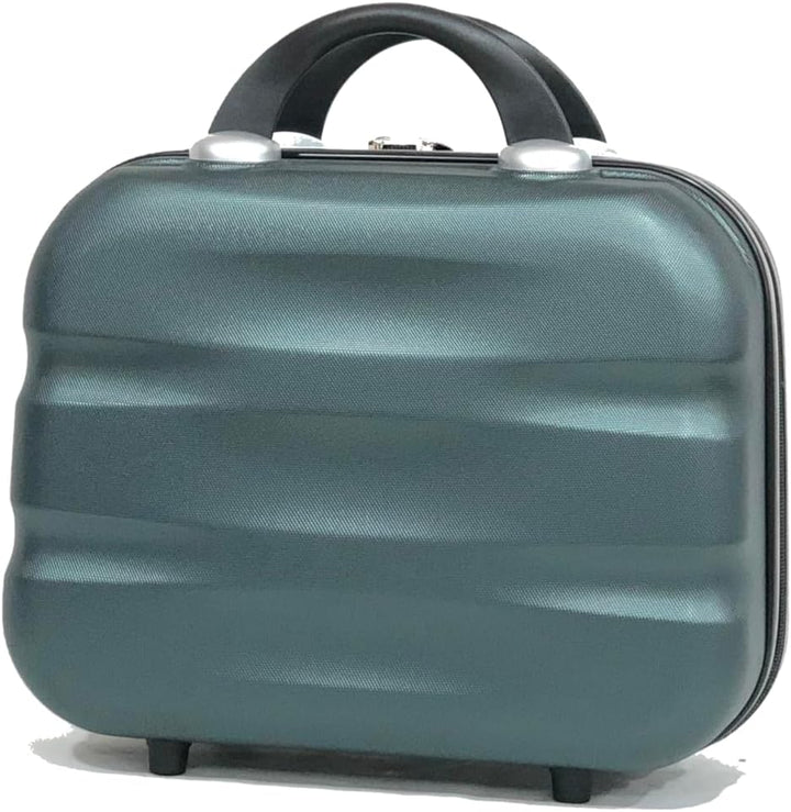 CELIMS - Koffersets | mittelgrosser Koffer + Kulturbeutel | 20kg Koffer | 4 Räder | Dunkelgrün Set M