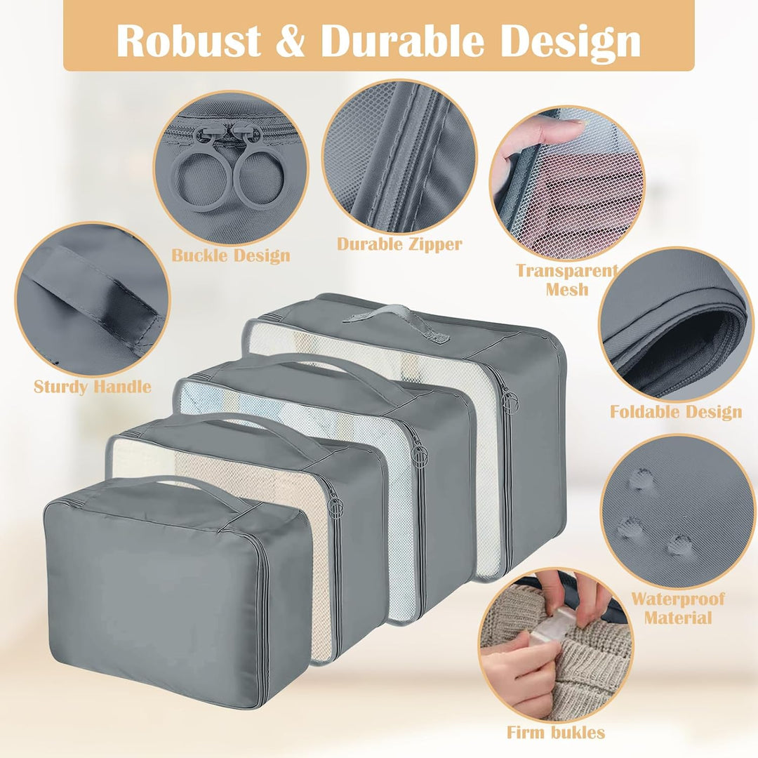 13 Stück Koffer Organizer Set, Packing Cubes, Wasserdichte Kofferorganizer für Urlaub und Reisen, Tr