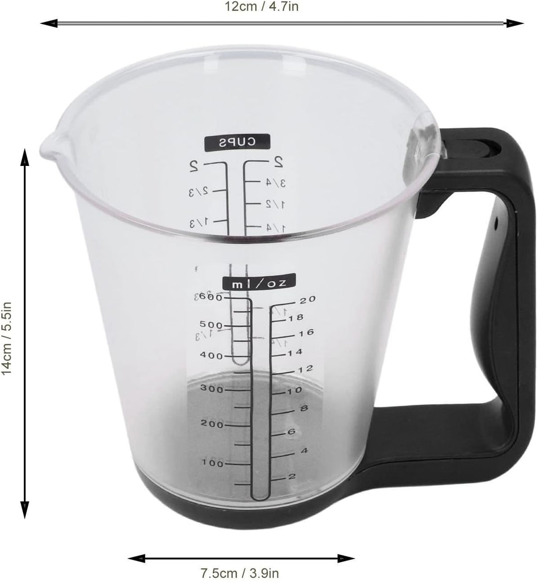 BORDSTRACT Digitale Messbecherwaage, Backwaage Flüssigkeitswaage, 1 kg Küchenwaage mit LCD-Display f