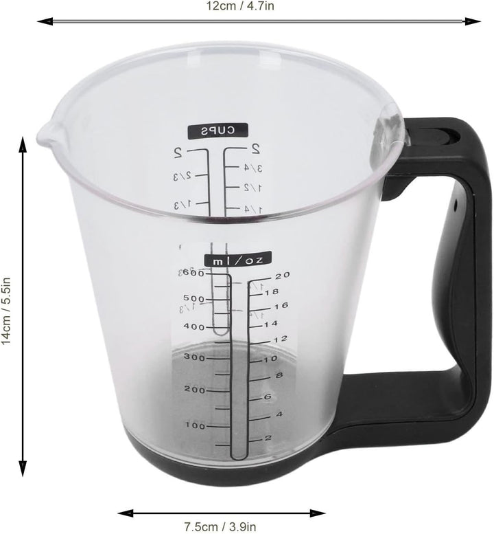 BORDSTRACT Digitale Messbecherwaage, Backwaage Flüssigkeitswaage, 1 kg Küchenwaage mit LCD-Display f