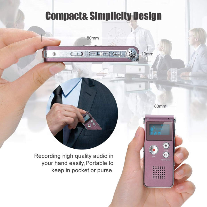 Digitales Diktiergerät,COVVY 8GB Audio Aufnahmegerät,Digitaler Voice Recorder mit Spracherkennung fü