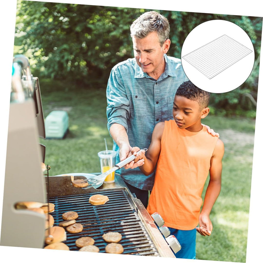 2 Stück Grillrost Edelstahl Quadratisches Grillgitter 40x26cm 48x30cm Outdoor Grillmatte für Gemüse