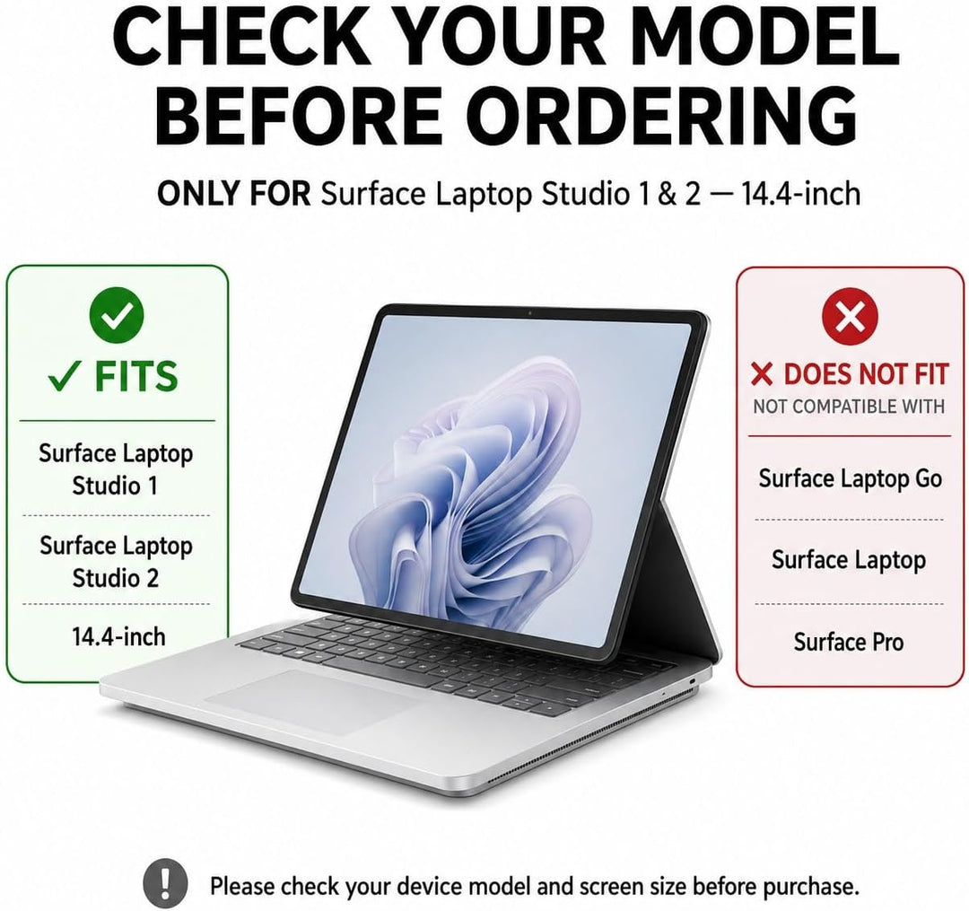 MEGOO Surface Laptop Studio 2/1 Displayschutzfolie (14,4 Zoll), Härtegrad 9H, kratzfest, einfache In