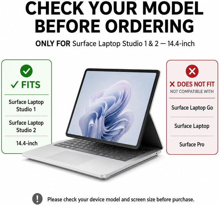 MEGOO Surface Laptop Studio 2/1 Displayschutzfolie (14,4 Zoll), Härtegrad 9H, kratzfest, einfache In