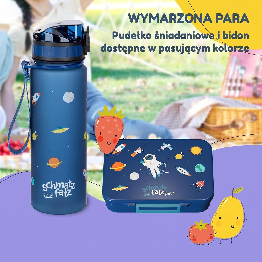 schmatzfatz Lunchbox, Unterteilte Brotdose Kinder, Lunchbox mit Fächern, Bunte Bento-Box für Schule