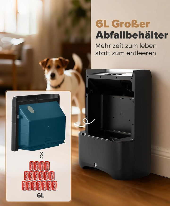 LyriFine Berührungslose Automatische Kehrschaufel, 20 kPa Saugkraft Staubsauger für Salons, Tierhaar