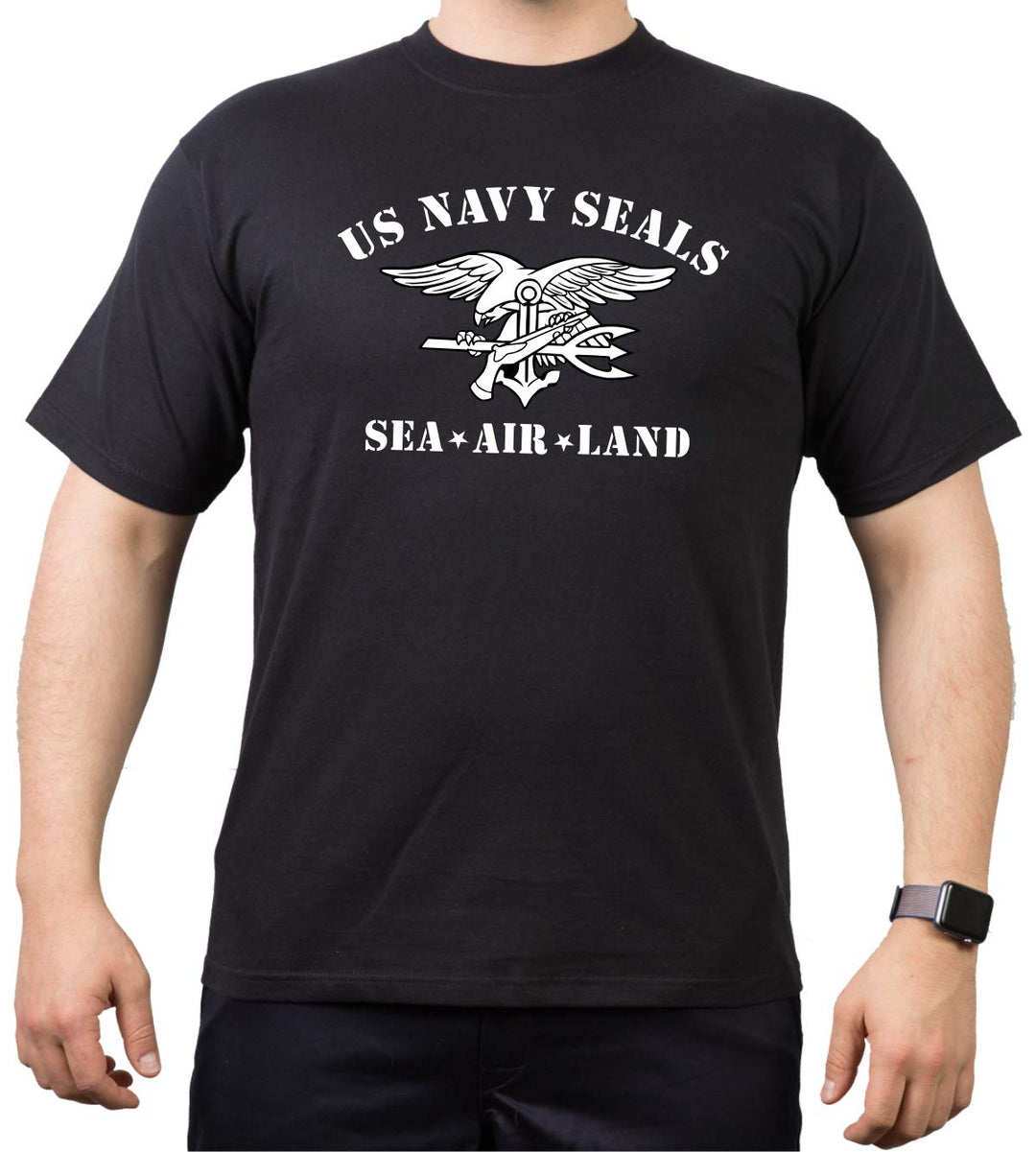 feuer1 T-Shirt US Navy Seals (SEA - AIR - Land) S Schwarz, S Schwarz