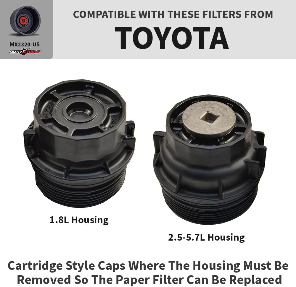 Motivx Tools Ölfilterschlüssel für Toyota, Lexus und Scion 2,0 bis 5,7 Liter Motoren mit 64 mm Kartu