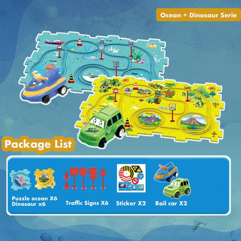 Auto Spielzeug Autorennbahn Spielzeugauto DIY-Puzzlebahn für Kinderspielzeug DIY-Route Cars Spielzeu