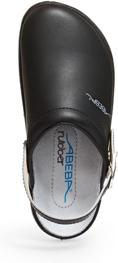 Abeba Clog 9252 - rubber Glattleder schwarz, zertifiziert, 38 38 EU, 38 EU