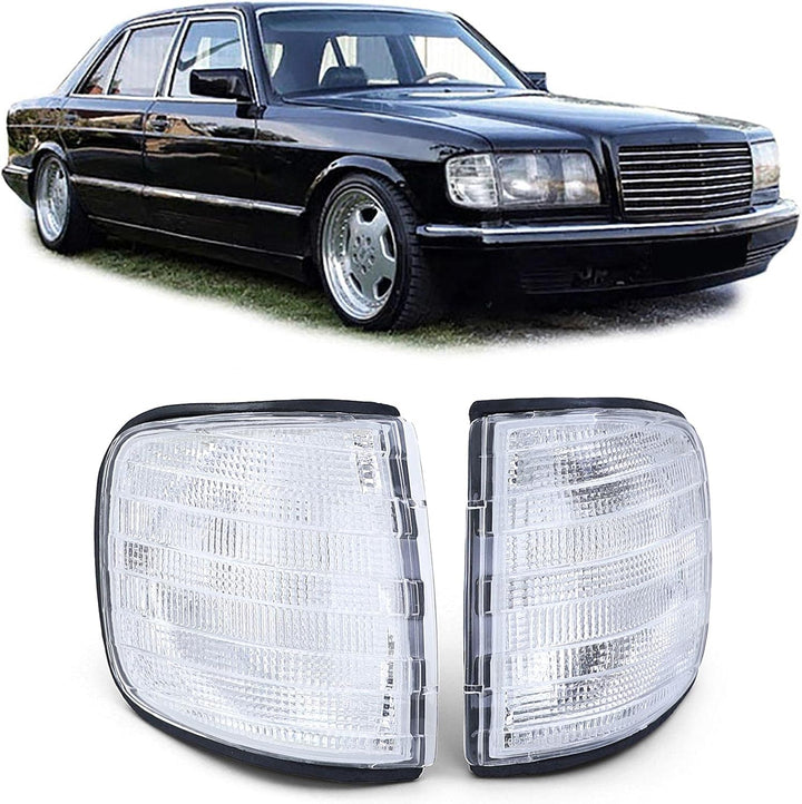 Carparts-Online Blinker Weiss Paar für Mercedes S-Klasse W126 Limousine 80-91