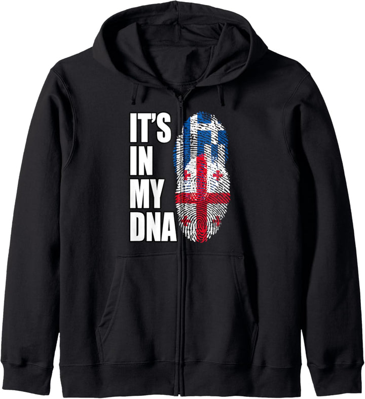 Georgische und griechische DNA-Flagge Kapuzenjacke