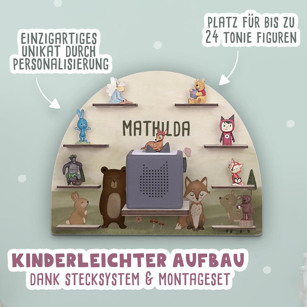 hellomini Tonies Regal Kinder mit Wunschnamen für Toniebox 1 & Toniebox 2 - Personalisiertes Toniebo