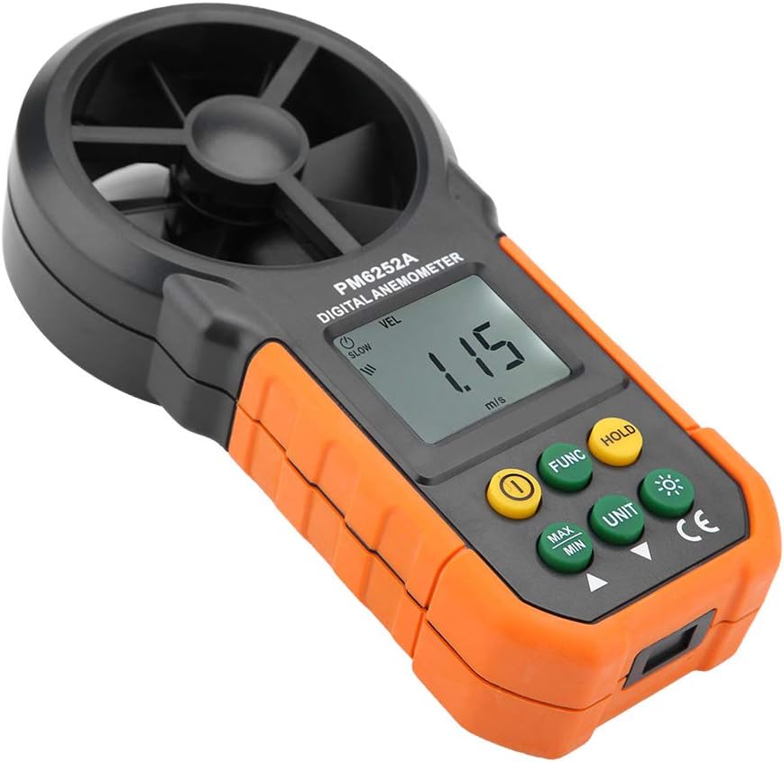 PEAKMETER PM6252A Tragbares digitales Windgeschwindigkeitsmessgerät, Hintergrundbeleuchtung des Anem
