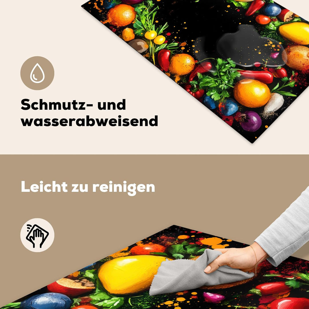 Herdabdeckplatte 90x52 cm Einteilig Küche Herdabdeckung Induktionsfeld Ceranfeld Herdabdeckplatten V