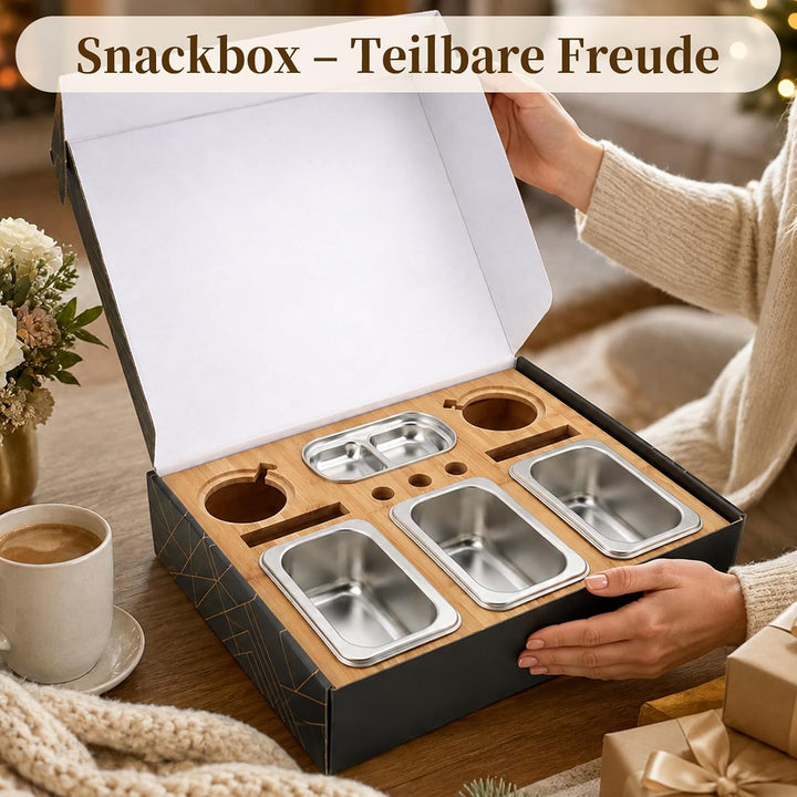 Couchbar Sofa-Snackbox Bambus 2-in-1 Serviertablett Organizer