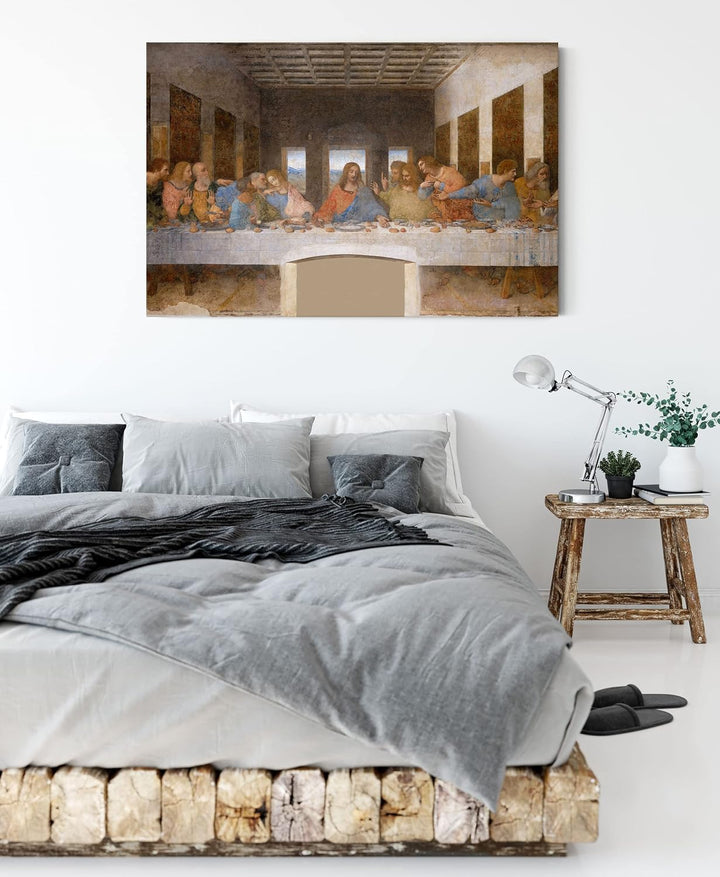 Leonardo da Vinci - Das letzte Abendmahl als Leinwandbild / Grösse: 100x70 cm / Wandbild / Kunstdruc